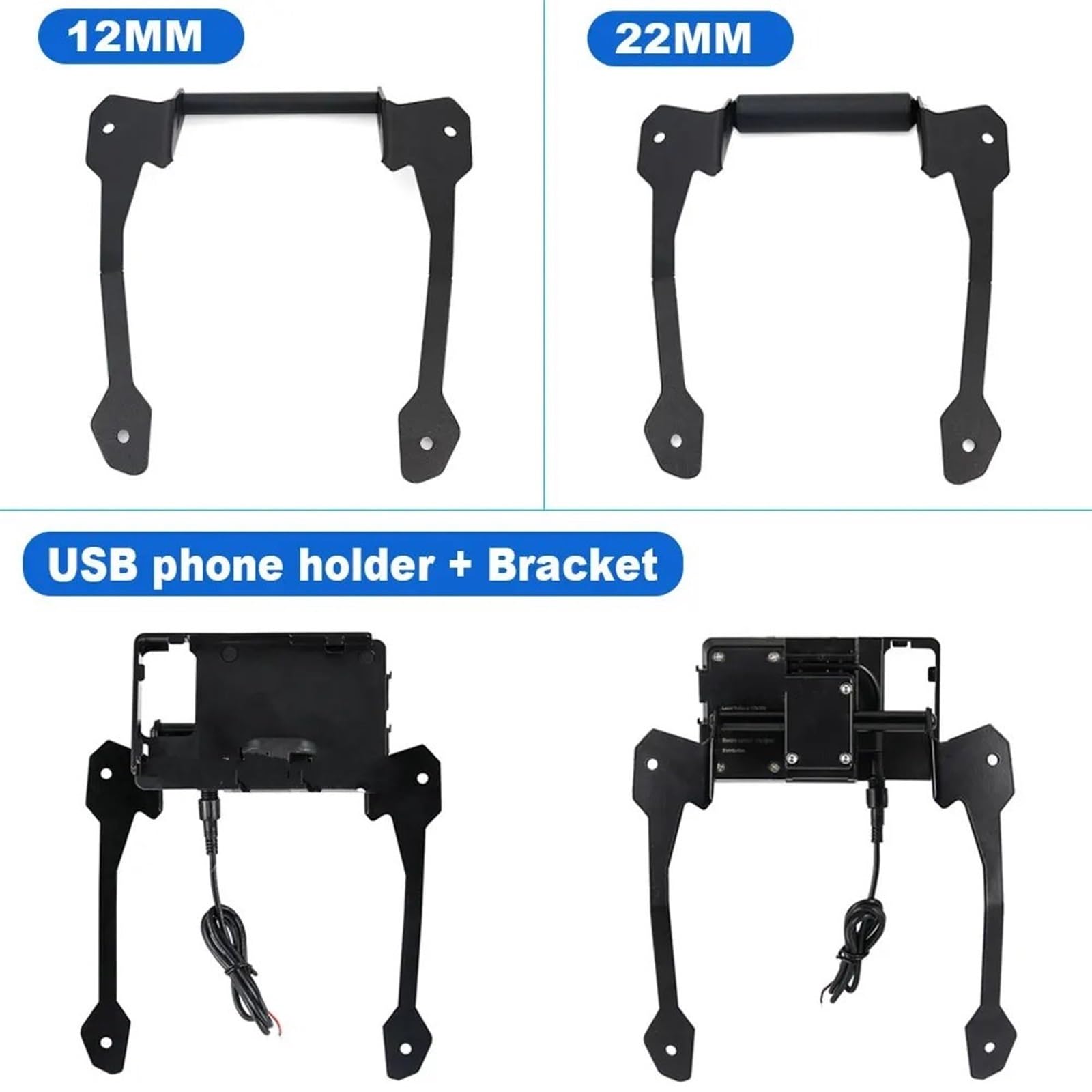 Support Téléphone Moto Pour BMW F850GS Pour Adventure F 850 ​​GS Pour ADV 2018 2019 Support Moto Support Pour Smartphone Support GPS Support Navigation Clip Téléphone Support Telephone Velo(Taille:Set