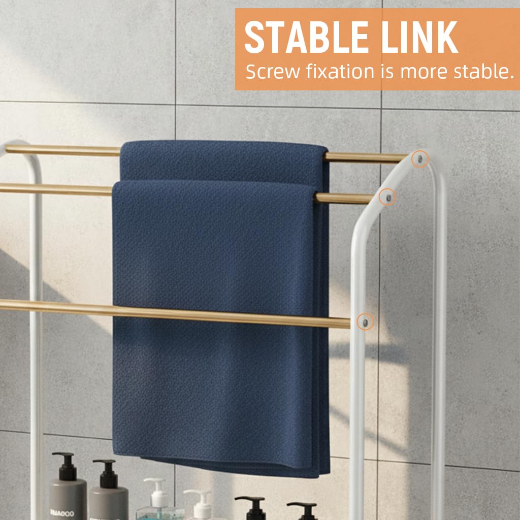 HASTHIP Towel Rack Standing, 75.2x31.2x73cm, Bathroom Drying Stand 2