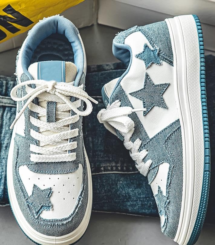 Men's Fashion Star Sneaker Lace Up Sporty Sneakers Comfortable Walking Shoes Casual Skate Shoes Low Top Tennis Shoes3