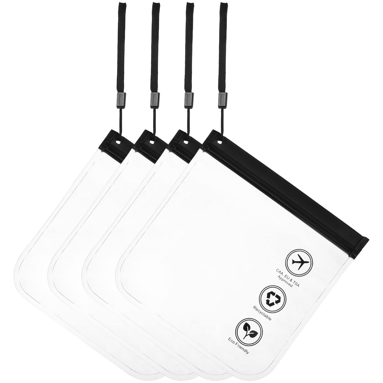 KALLORY 4pcs Approved Toiletry Bag, Clear Toiletry Bag Travel Pouches for Toiletry Comestic Food Liquid