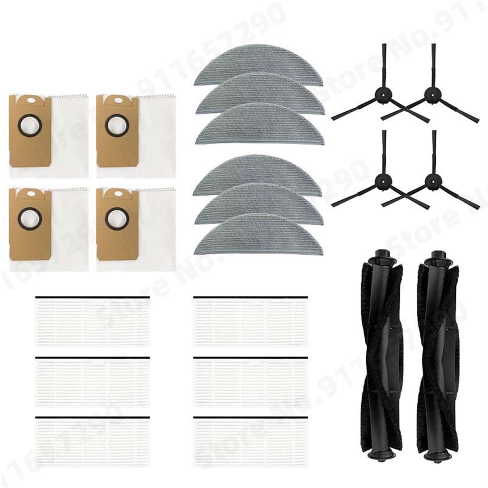 Cepillo principal/lateral filtro HEPA paño de mopa caja de polvo bolsa de polvo, for Xiaomi, Lydsto R1 / R1A / R1 Pro / S1 piezas de Robot aspirador Caja para depósito de polvo con tanque de ag