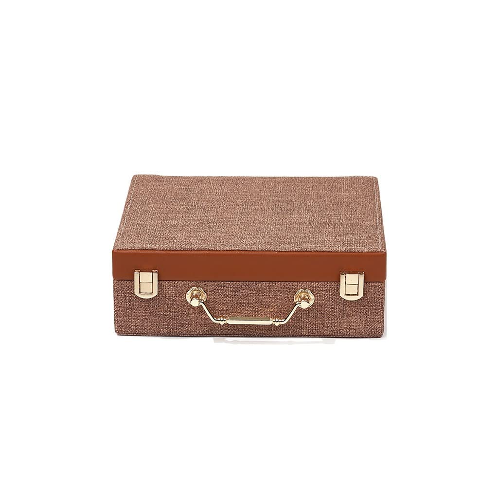 HVMBEUGOS Jewelry Box 9.25 Inch Jewelry Box Storage Box Small Jewelry Box Cosmetic Box Can Store Display Rings Bracelets Necklaces Earrings Watches Jewelry Organizer (C)