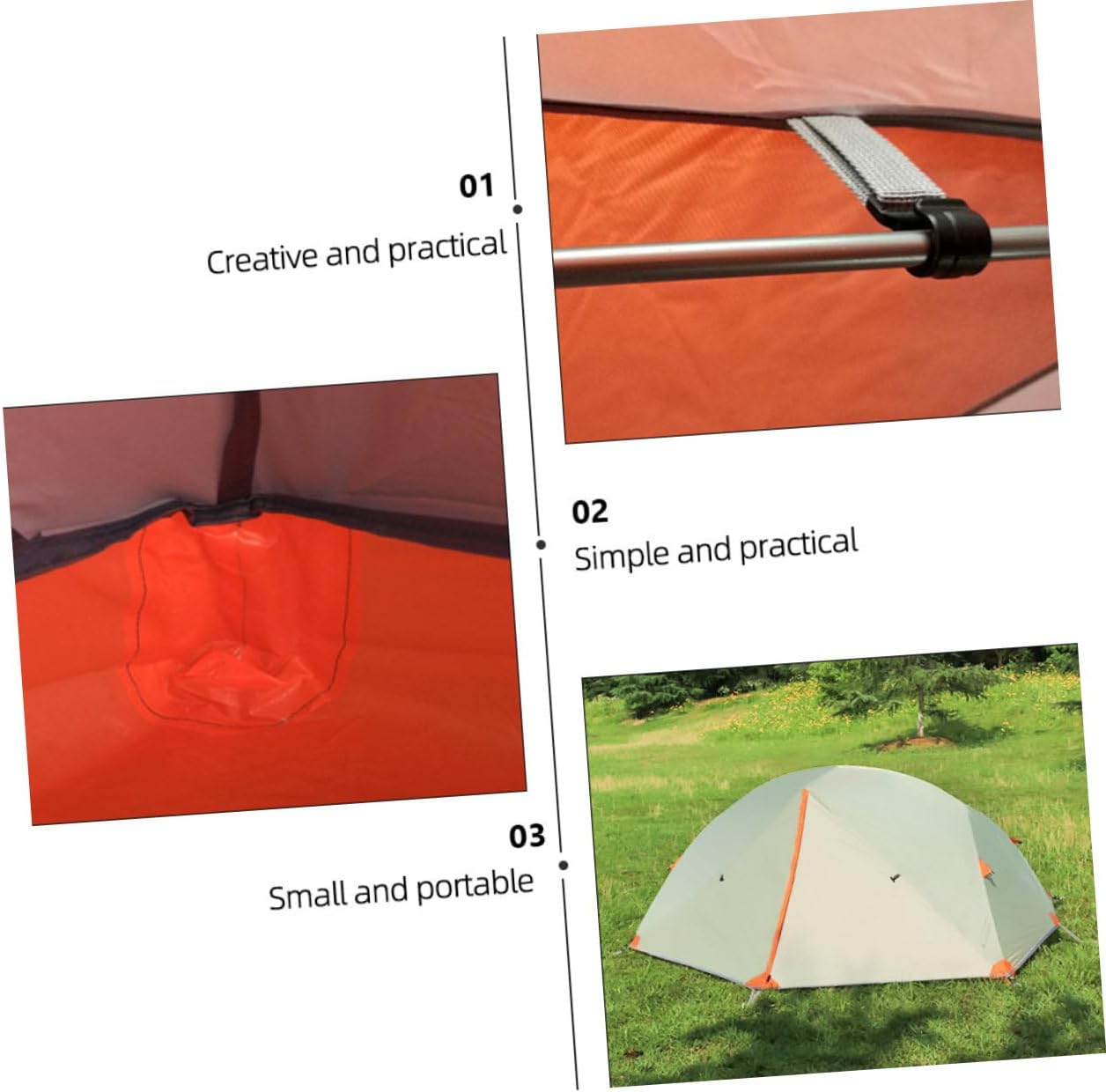 Double-Layer Waterproof Camping Tent for 2 People with Aluminum Poles, Windproof Outdoor Shelter Suitable for Hiking and Travel