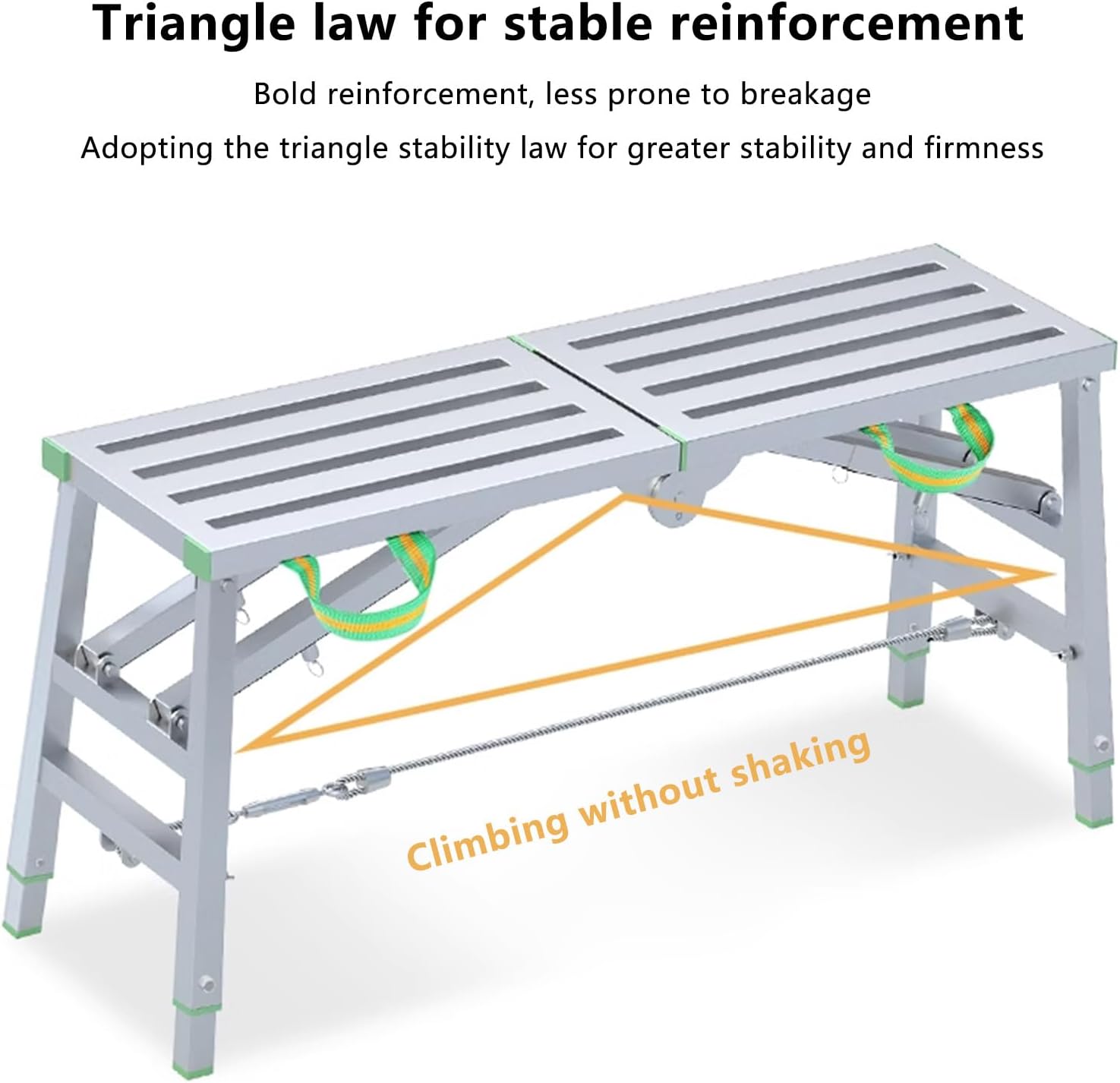 Adjustable Portable Folding Scaffolding Platform for Ceiling Cleaning Painting and Car Washing 330 lbs Load Capacity (100CM)