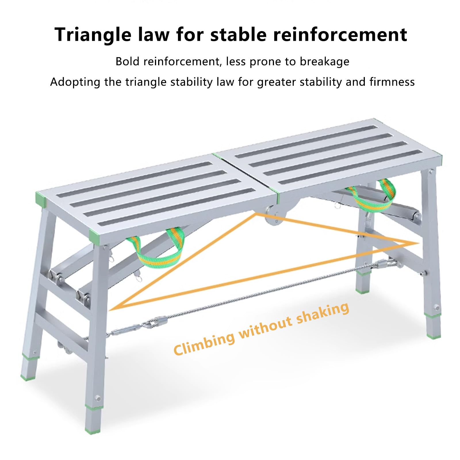 Plataforma de Trabajo Portátil Multifuncional de Aluminio, Plataforma de andamio,Plataforma de trabajo de aluminio para limpieza de techo,pintura y lavado de automóviles,carga máxima de 33(Size:140CM)