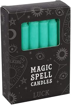 Miss Pretty London Pack of 12 Green 'Luck' Spell Candles