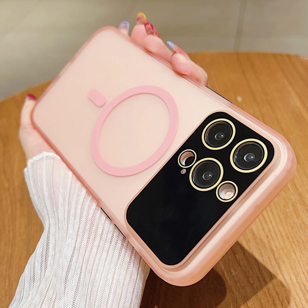 Coque iPhone 14 Pro Max mate rose antichoc avec protection magnétique - 5