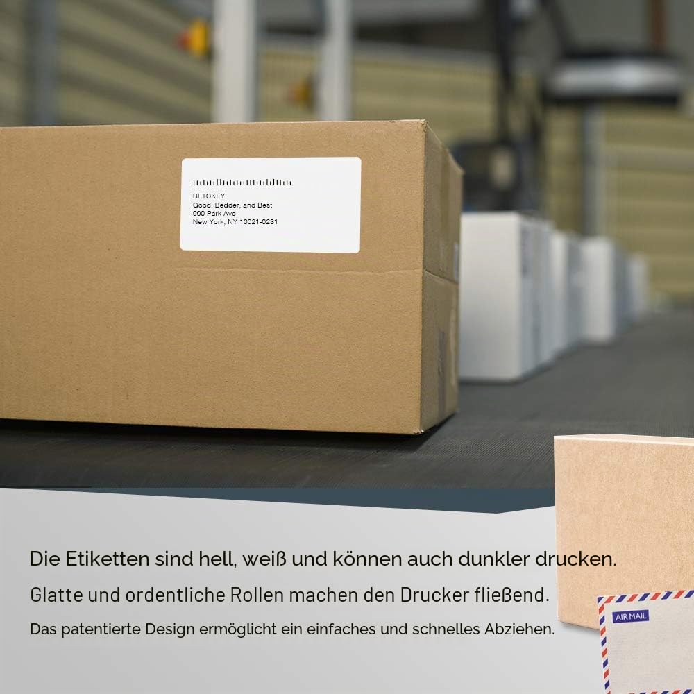BETCKEY - 20 Rollen 99014 Selbstklebende Etiketten Kompatibel mit DYMO S0722430, 54mm x 101mm, 4800 Versandetiketten für LabelWriter 450, 4XL NICHT passend 550 oder 5XL