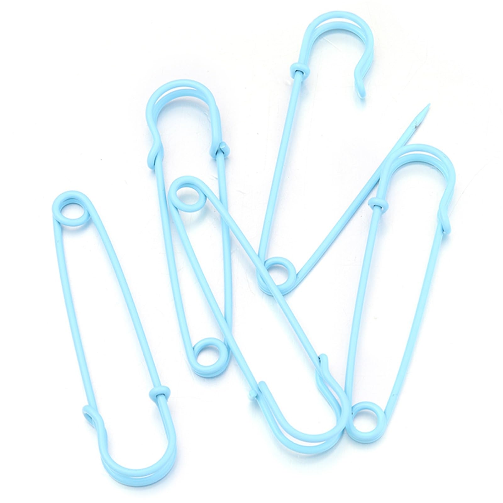 Decorative Safety Pins 50pcs/lot 64x15mm Safety Pins Brooch Colorful Metal Iron Sewing Pins For DIY Jewelry Making Clothing Fasteners Decor Accessories for Clothes(Blue)
