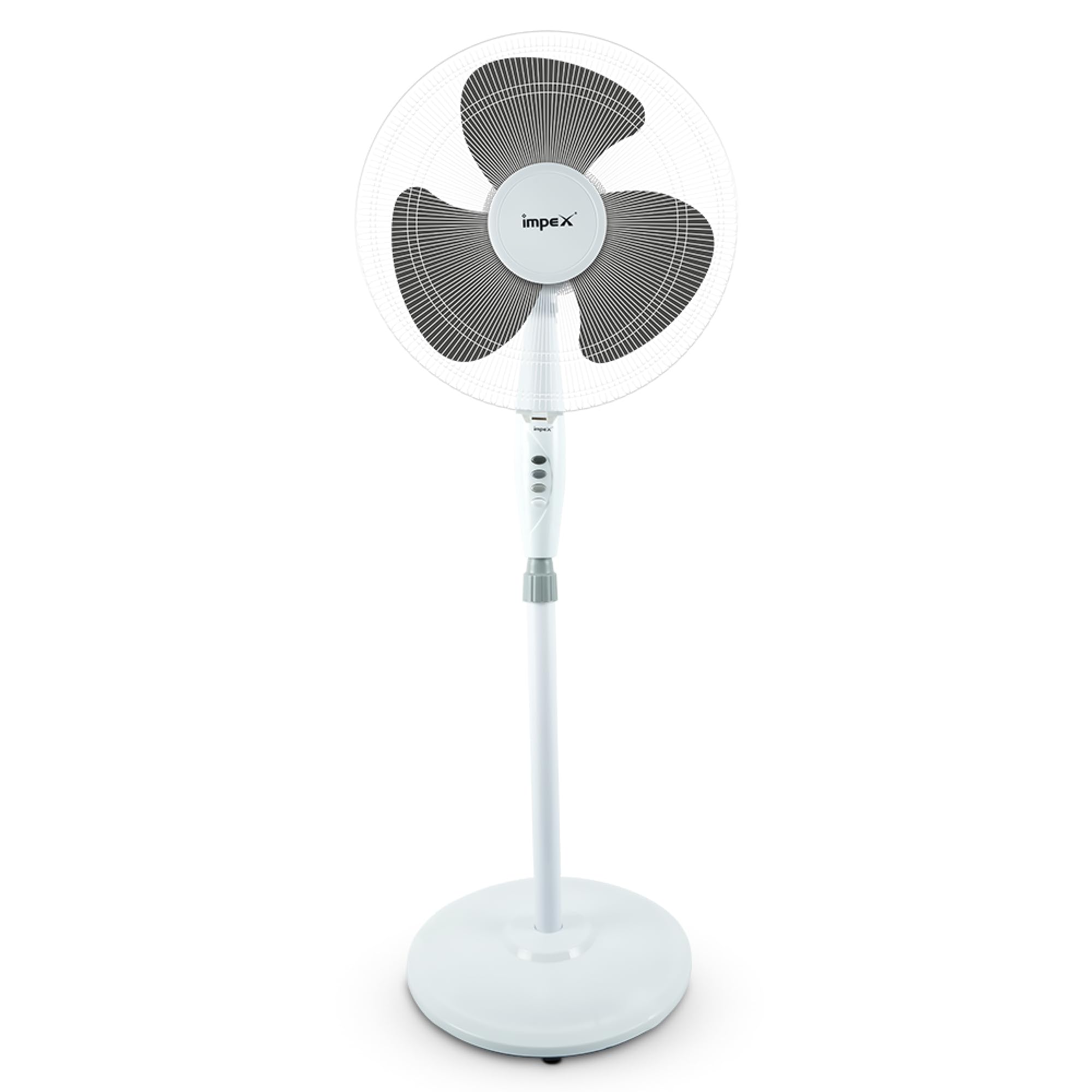 Pedestal Fan 16" (PF 7501) | 1300RPM High Speed | 2 Year Warranty | Powerful 55W Motor | 3-Speed Control | Sturdy Body | Adjustable Height | Ideal for Home & Office | 220-240V, 50/60Hz