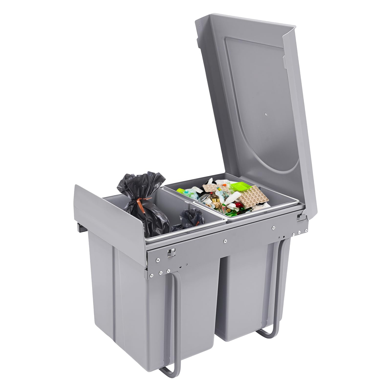 Cubo de basura de cocina, 40 L, extraíble, reciclaje de cocina, antideslizante, para casas, restaurantes, cafeterías, oficinas, baños, cocinas