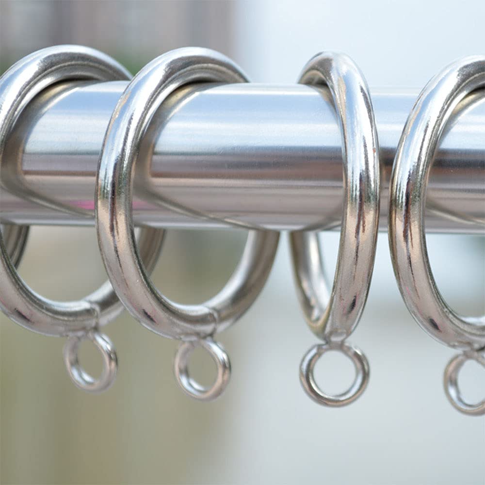40 anelli per tende argentati,Anelli per tende con occhielli, diametro interno di 5,6 cm, in metallo, con anelli scorrevoli per appendere aste, ​per tende Silver (anelli per tende da 5,6 cm)