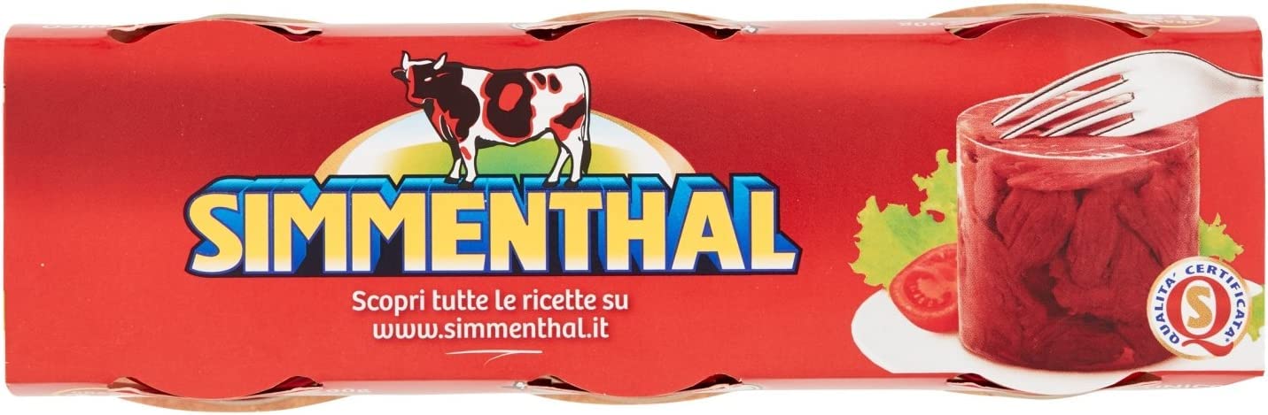 6x SIMMENTHAL Beef in Aspice (3x 90g) 100% Italian Meat! Ready to Eat!