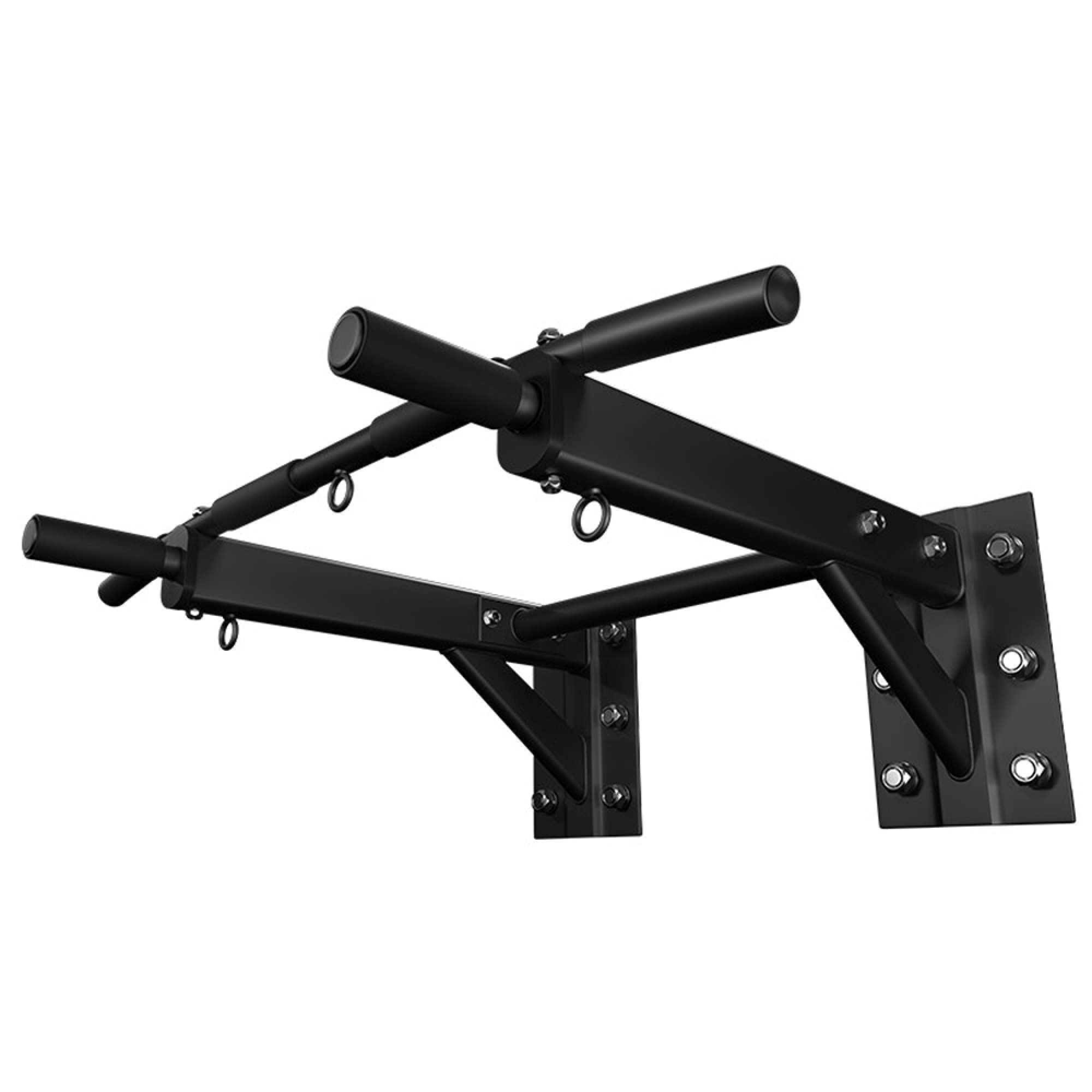 QUSYZD Wall Mounted Pull Up And And Dip Station, Heavy Duty Chin Up Bar With Multi Grip & Bearing Frame Design, Indoor Strength Training,