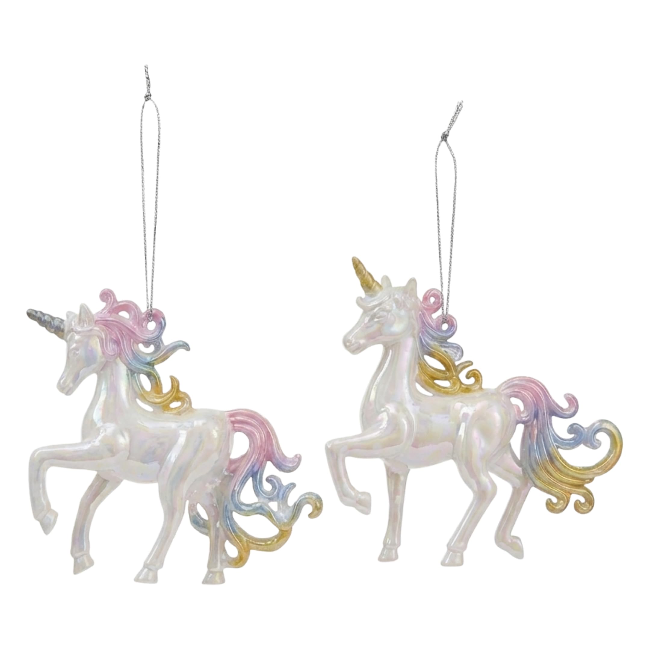 Kurt S. Adler MEHRFARBIGES WEISSES Einhorn BAUMSCHMUCK AUS Plastik 2/SORT