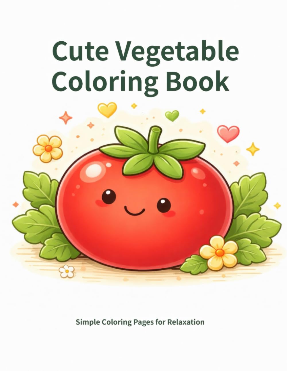 Cute Vegetable Coloring Book: Simple Coloring Pages for Relaxation