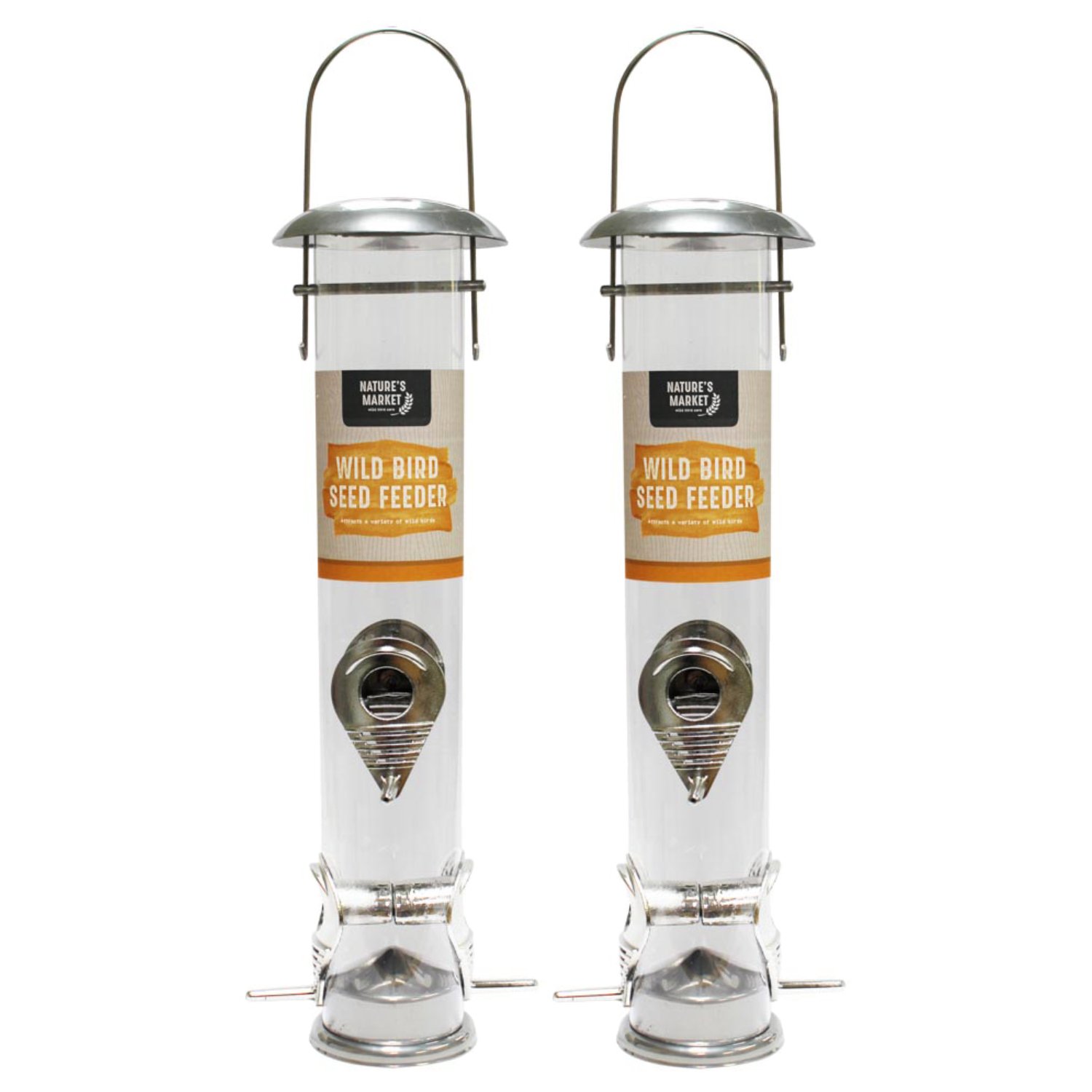 2 x Kingfisher / Natures Market BF021 Large Deluxe Seed Feeder