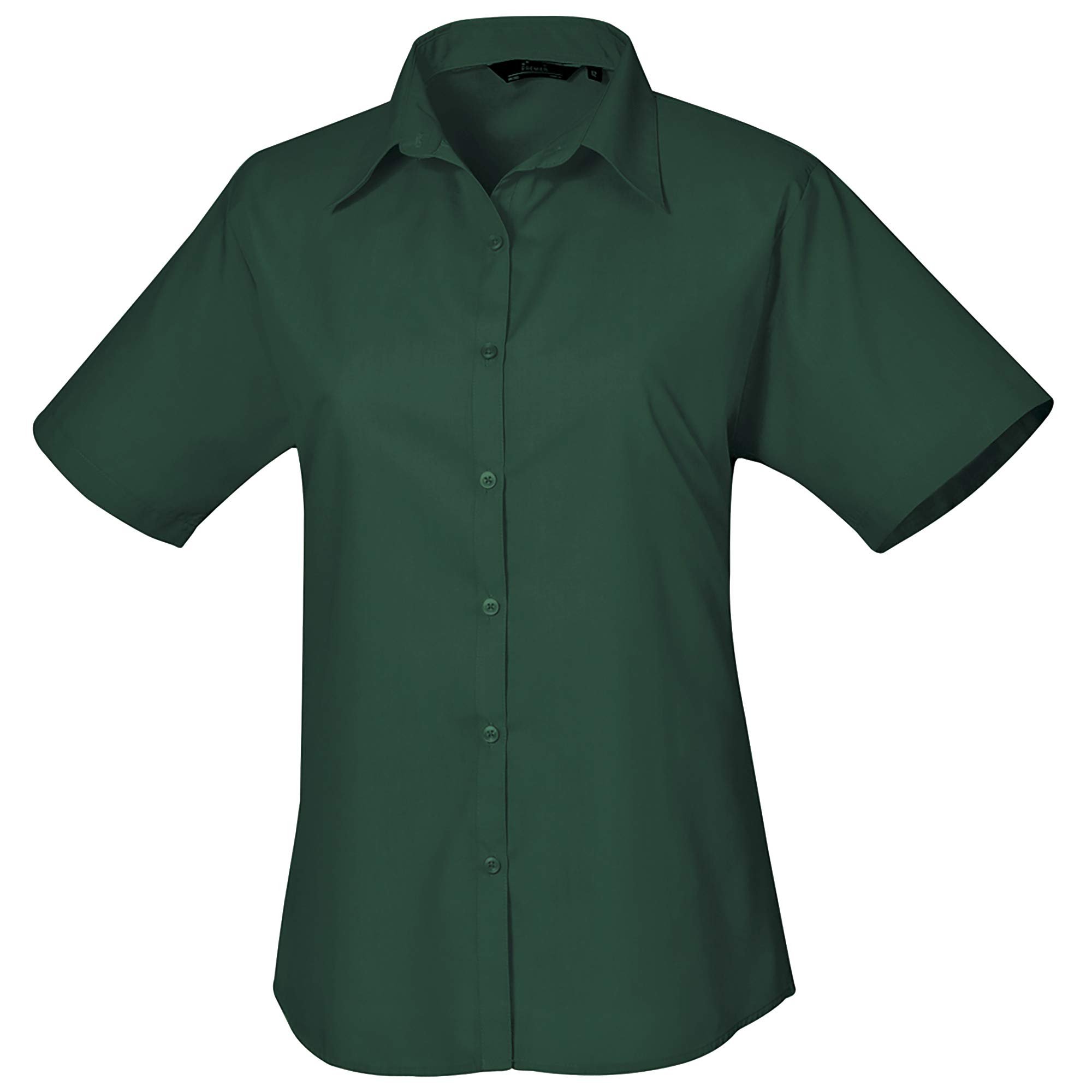 Premier Short Sleeve Poplin Blouse/Plain Work Shirt (14) (Bottle)