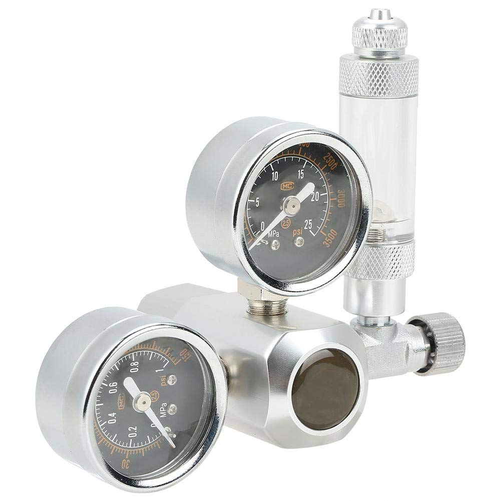 Fdit Rgulateur de CO2 Aquarium Affichage Double Pression avec Compteur de Bulles et clapet Anti-Retour (G5 / 8)