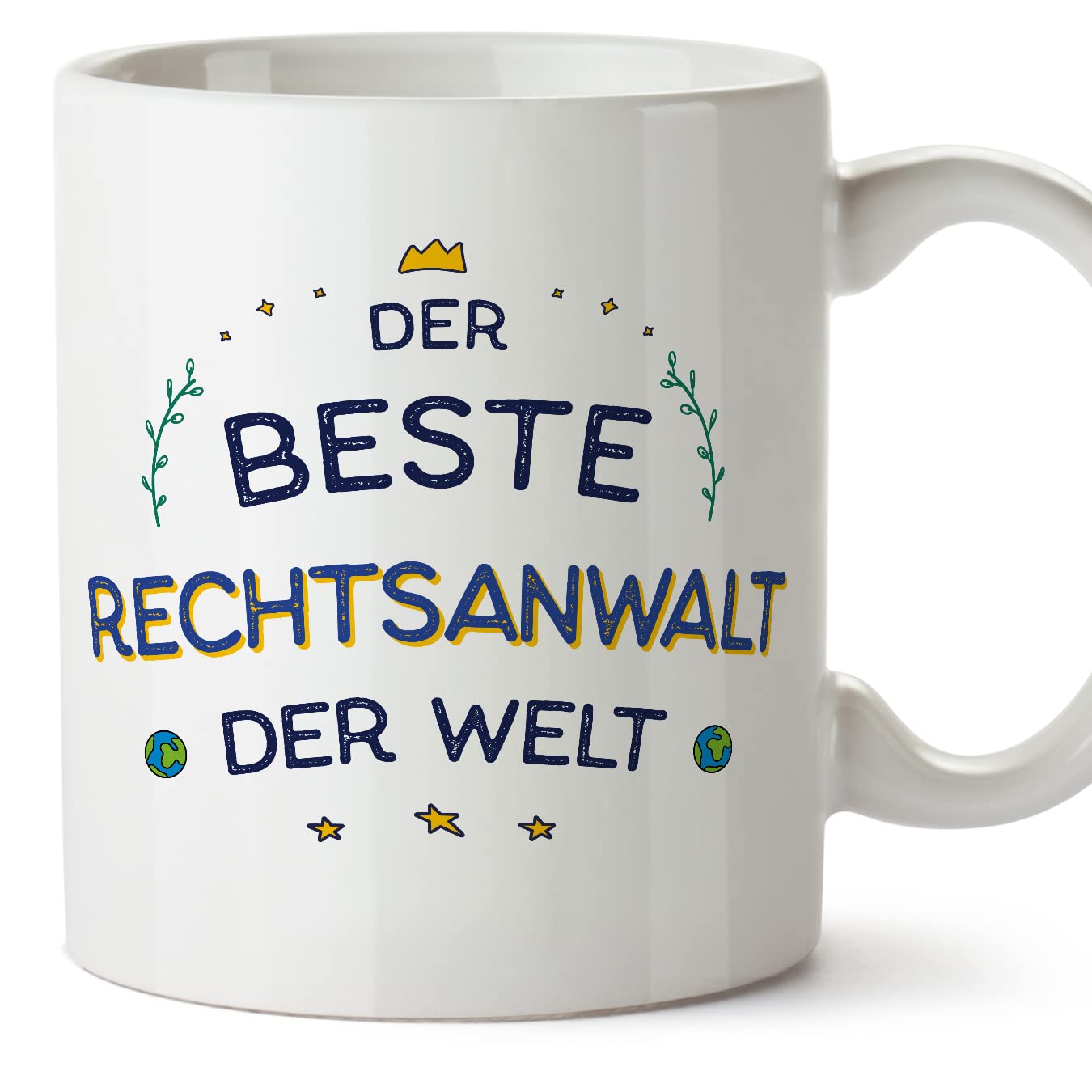 MUGFFINS Lawyer Man Mug - in German - Beste der Welt - Funny Gift for Colleagues - Ceramic 11oz Mug