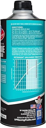 Vista 2 de VP Racing 29505, Octanium Unleaded Octane Booster - Cuarto de galón