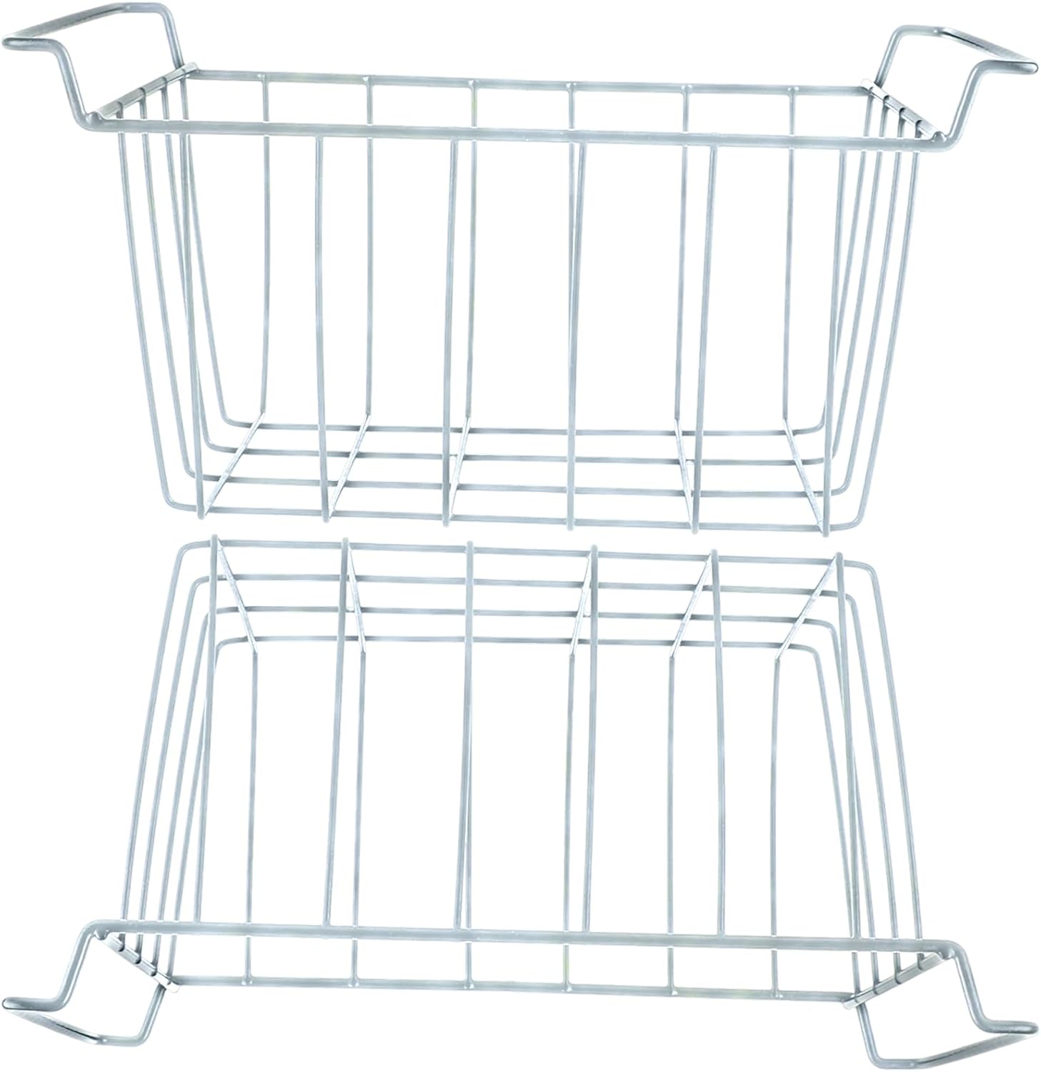 2 Pieces Metal Meshes Freezer Storage Bins Rustproof Wire Baskets For Frozens Food Organization In Ice Chest Refrigerator Organizers Basket