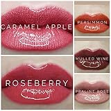 LIPSENSE BUNDLE 5 COLORS:1 ROSEBERRY, 1 PRALINE ROSE,1 CARAMEL APPLE, 1 PERSIMMON AND 1 MULLED WINE