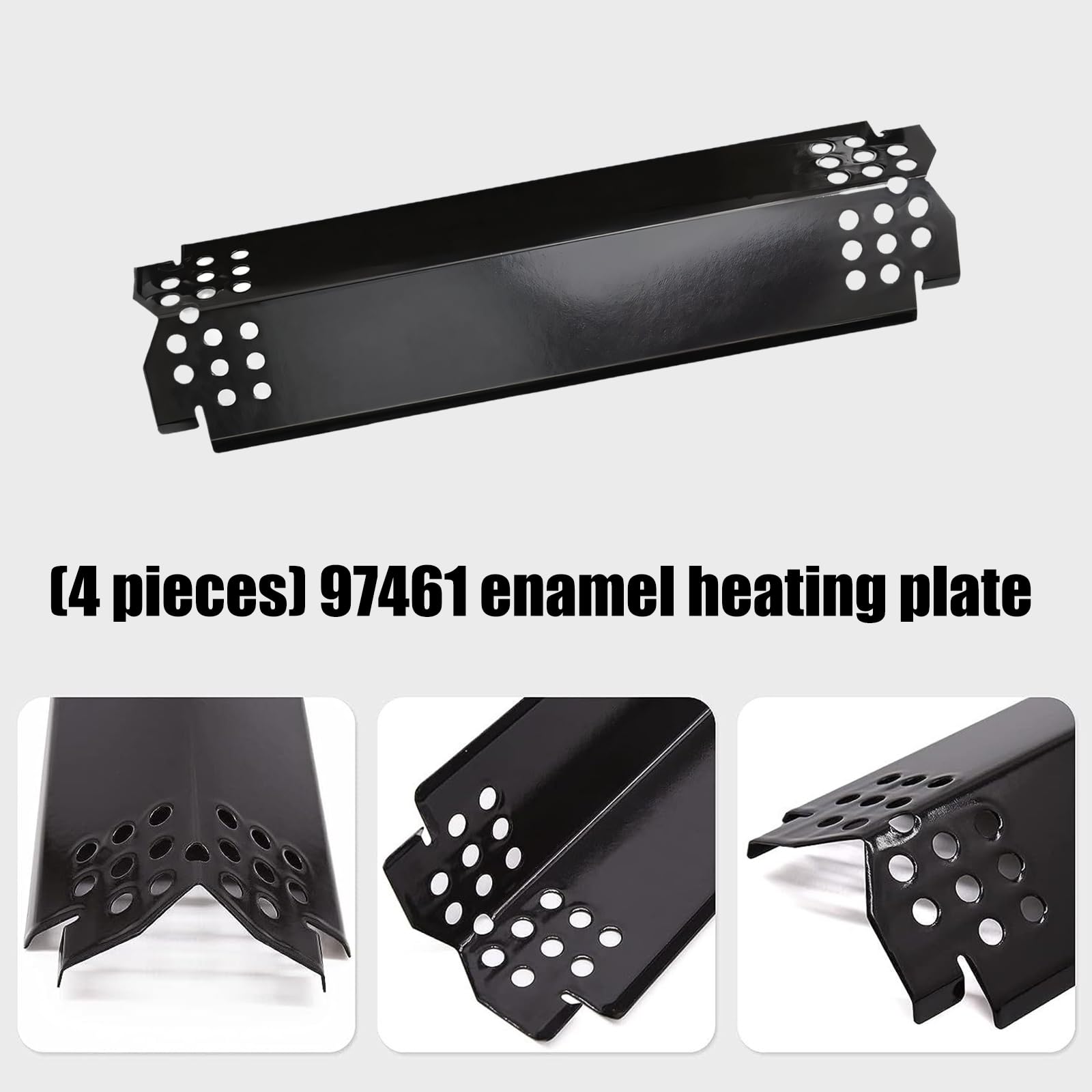 Piastre deflettori Calore in Acciaio ventilato, Set Ricambio 97461 Rivestito in Porcellana per Servizio Barbecue in Giardino, Supporto per l ' Equilibrio del Riscaldamento, Pulizia più Rapida