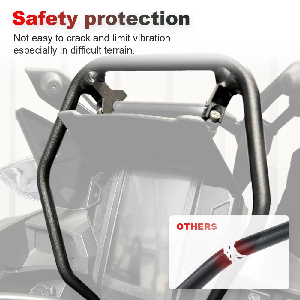 Xitomer Soporte para parabrisas de motocicleta, barra GPS para Africa Twin 2016-2019, soporte para teléfono, soporte para parabrisas de motocicleta para África, soporte GPS doble