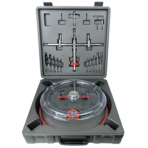 Drintag Kit de cortador de sierra de agujero, 1-58 a 11-1316 pulgadas (1.575-11.811 in), sierra de agujero de doble hoja ajustable con protector de