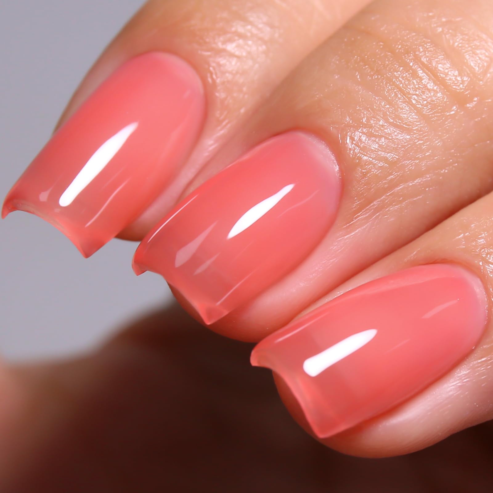 Jelly Gel Nail Polish, Strawberry Red Jelly Nail Polish Gel Translucent Spring Summer Sheer Nail Gel Polish Soak off UV LED for Nail Art DIY Manicure