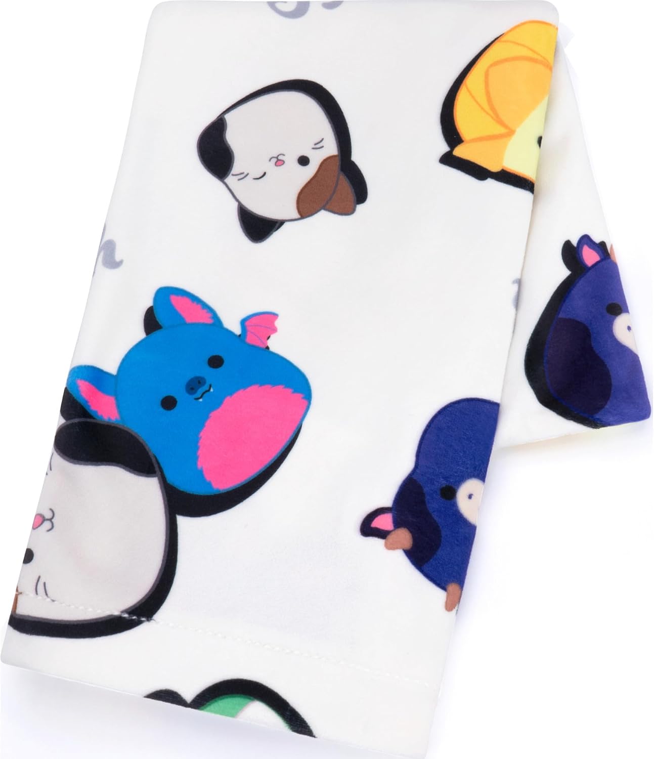 Kids SquishPillow (Small) + Pillowcase (White “Squad Goals” Print) by Original Squishmallows (13” x 8”)