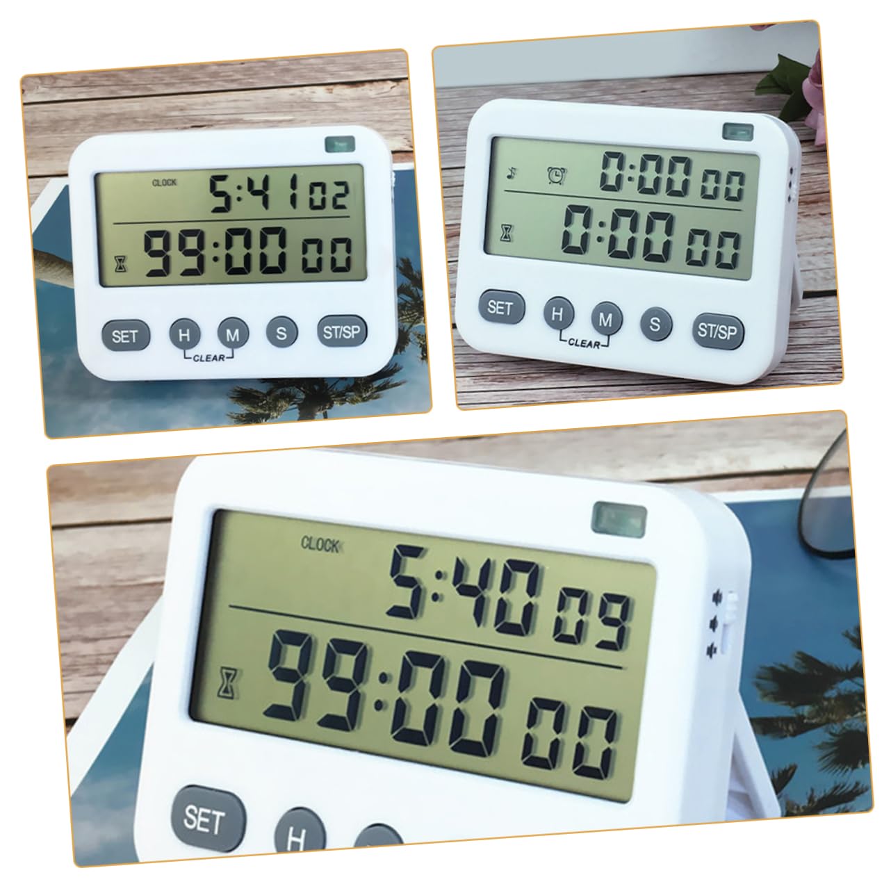 COLLBATH Temporizador De Cocina De 3 Piezas con Pantalla De Cuenta Regresiva para Laboratorio Dispositivo De Cronometraje Positivo