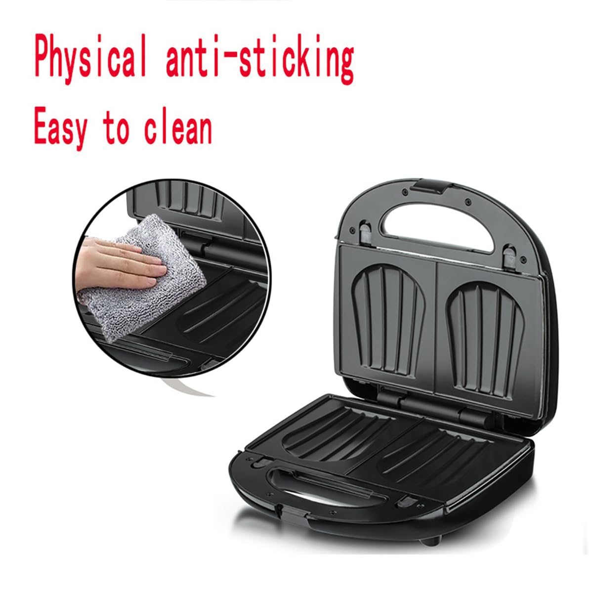 Sandwichera Multifunción, con 8 Placas Antiadherentes Intercambiables Fácil de Limpiar, Máquina para Hacer Paninis o Grill, Diseño Compacto que Ahorra Espacio, Potente Plancha de 750W