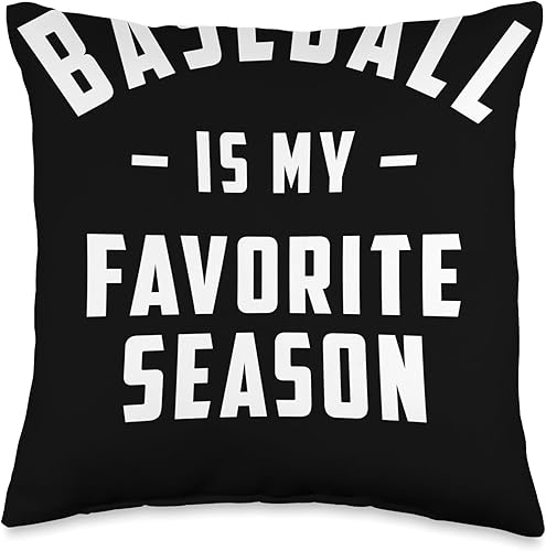 Funny QB quaterback Baseball jokes Baseball is My Favorite Season Funny Quotes Throw Pillow, 16x16, Multicolor