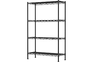 4-Tier Storage Shelf Unit - Customizable Metal Rack Shelving for Kitchen Pantry Closet