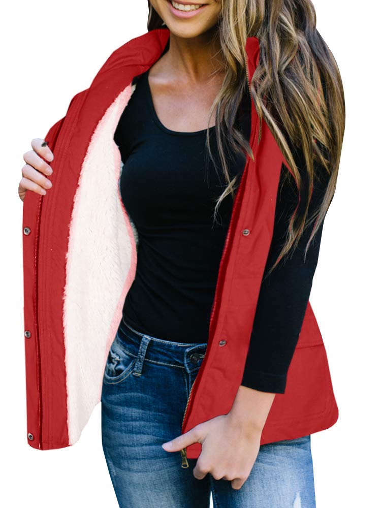 Ivay Women's Winter Buffalo Plaid Jacket Vest with Sherpa Fleece Lining