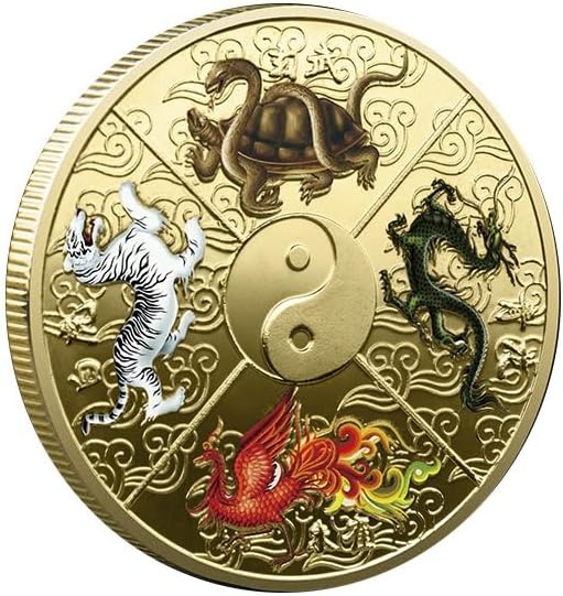 Chinese Lucky Coin of The Four Great Divine Beasts of Tai Chi Ancient Divine Beasts Good Luck Charm Novelty Metal Coin Collect Commemorative Challenge Coin. Thumbnail