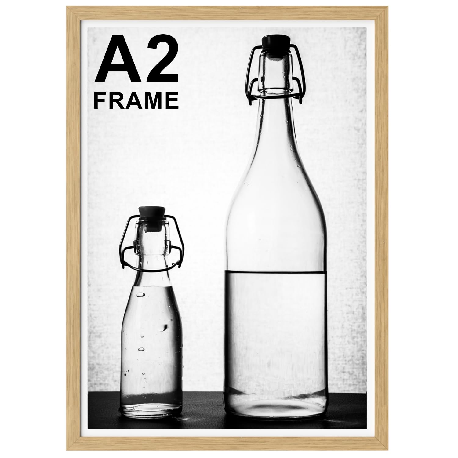 A2 Picture Frame with Removable A3 Mount, Natural 59.4x42cm Poster Frames for Print A2 Photo Frames 42x59.4cm for Wall Decor