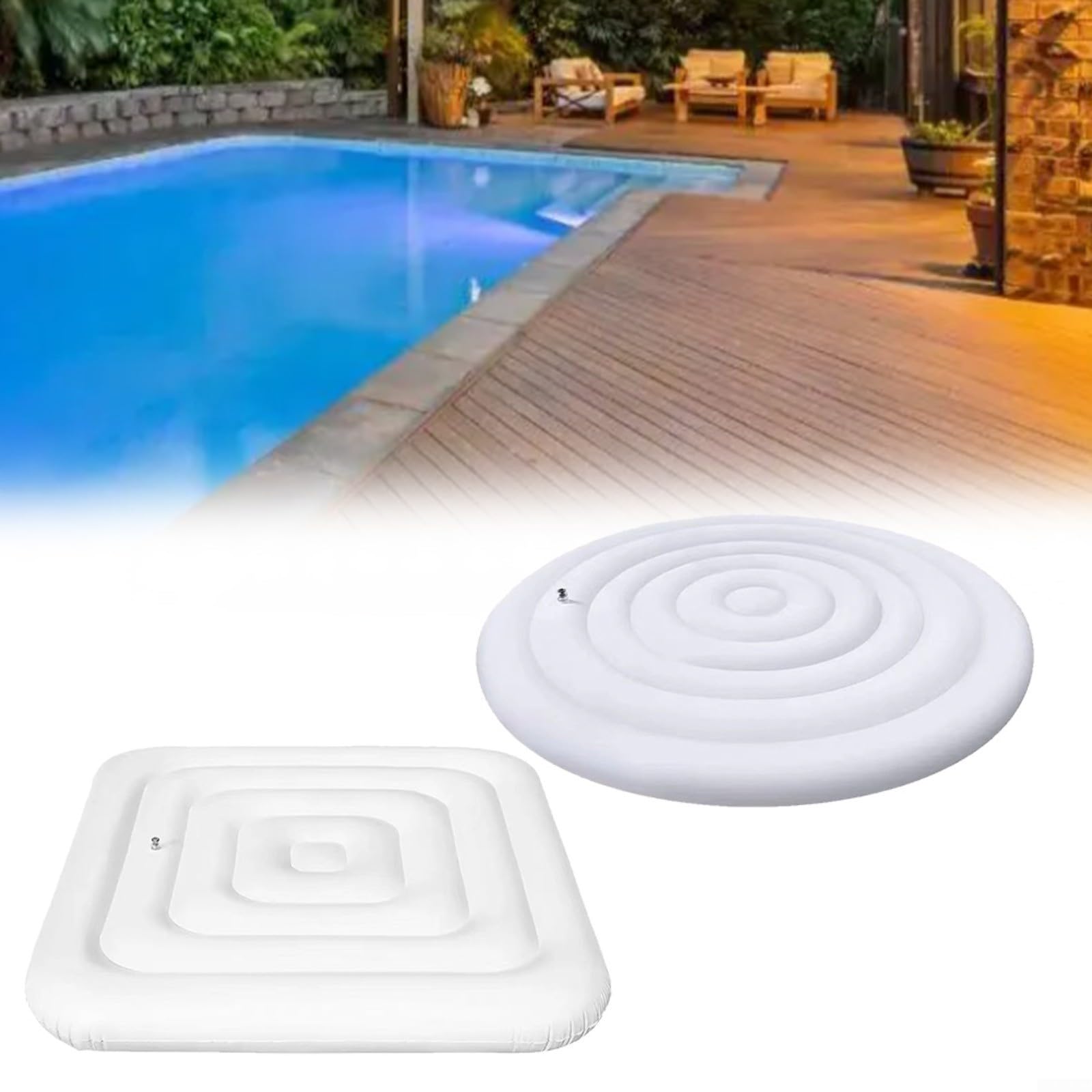 Couverture de spa gonflable, couverture isolante en PVC pour jacuzzi rond ou carré, protection contre les intempéries, résistante aux UV et à la poussière, jardin extérieur (ronde avec poignée