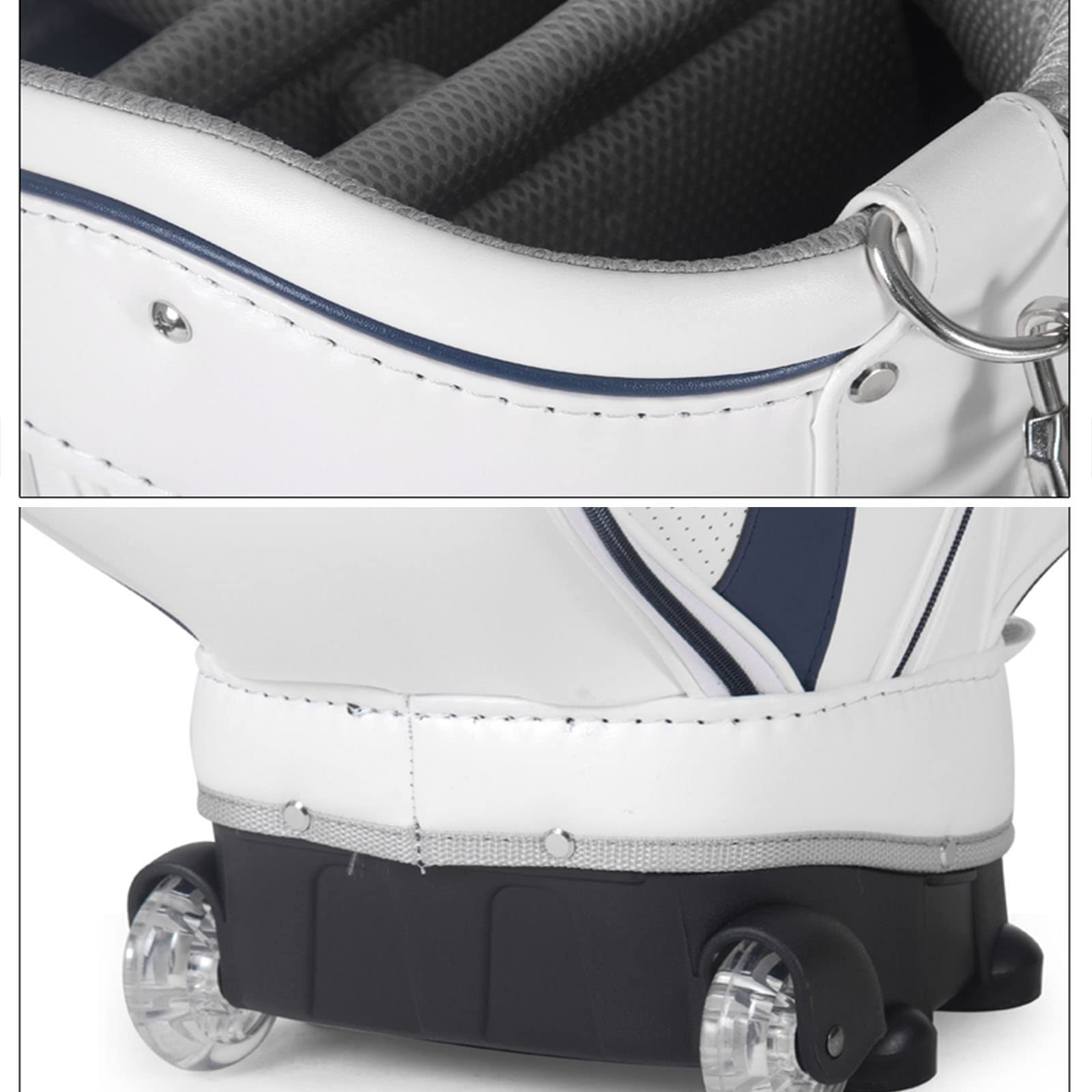 Torba na kółkach z kółkami, lekka torba na wózek golfowy, torba golfowa, górna komora, wyściełane paski na ramiona (Black)