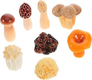 Unomor Simulation Mini Mushrooms 8pcs Artificial Mushroom Statue for Garden Decor