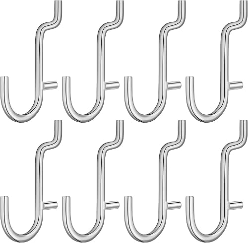 Toddmomy 20Pcs 1.96in Stainless Steel Pegboard Hooks Metal J Hanger