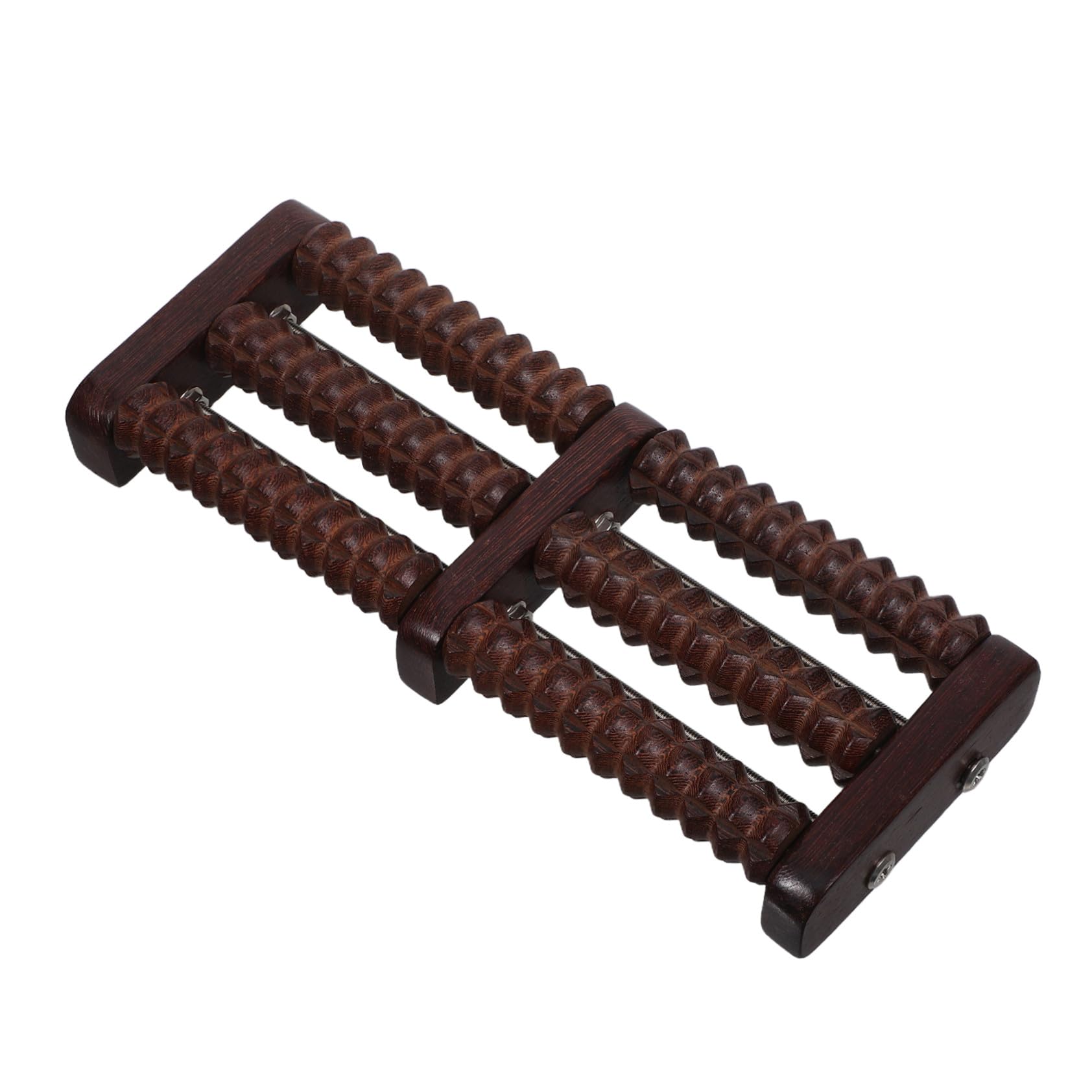 Mipcase Rodillo de Masaje para Pies de Madera Natural con Múltiples Ruedas para Acupresión y Alivio Muscular Estimulador de Puntos Gatillo para Relajación y Salud Podal