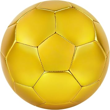 Linkidea Size 5 Gold Color Soccer Ball, Official Match Size Golden Soccer Ball, Gift Idea for Freestyle Soccer and Juggling