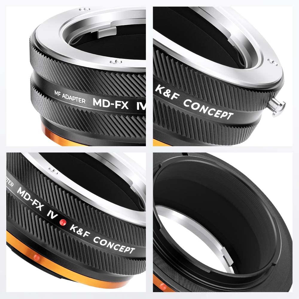 K&F CONCEPT MD-FX IV PRO Objektivadapter mit Blendenring, kompatibel mit Objektiven der Minolta MD-Serie an Fujifilm Fuji X-Series X FX-Mount-Kameras mit Mattlack-Design