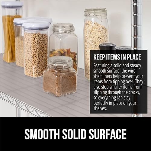Miniatura 3 de Gorilla Grip Juego de 4 revestimientos de alambre para estantes y forro acanalado para cajones, tamaño de revestimiento de estante de alambre 18 x