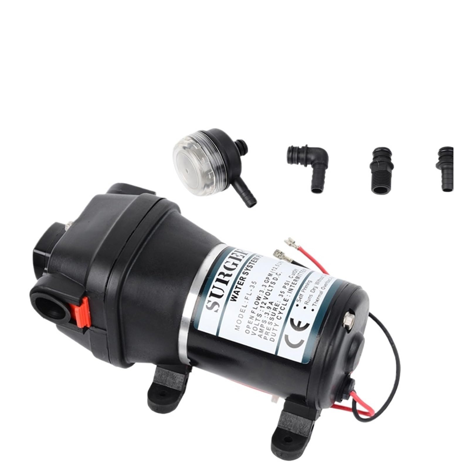 1 unidad Fl-30 Fl-31 Lift 10 m 17 psi 12 V CC Bomba de diafragma eléctrica de baja presión for riego de autocaravanas, vehículos recreativos y turismos Suministro de agua(FL31 24V)