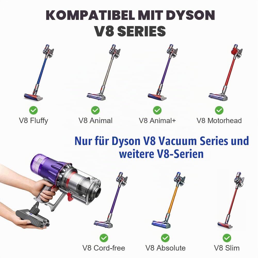 8000mAh/8.0Ah Ersatzakku für Dyson V8 Akku Li-Ionen Batterie für Dyson V8 Animal Absolute Fluffy Motorhead Vakuum Handstaubsauger