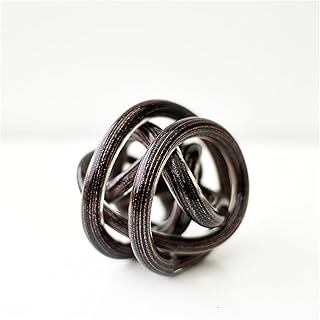 DECRZPB Arte esmaltado de Colores Adorno de Bola de línea de bobinado Negro estatuilla de Vidrio Hecha a Mano pisapapeles de Vidrio soplado Regalo para cumpleaños